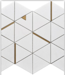 Roca Rockart Triangle Thassos 12 x 14 Marble Mosaic